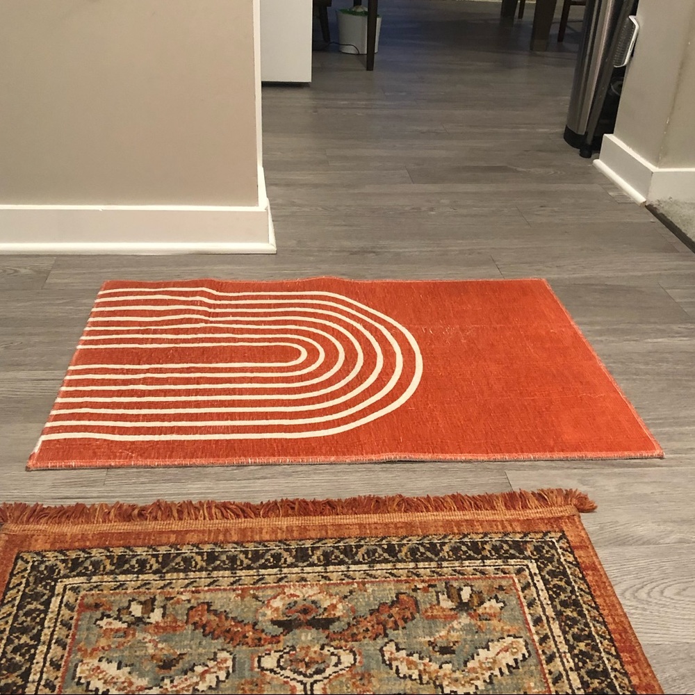 Orange cloth mat from society 6. 35” x 23.5”